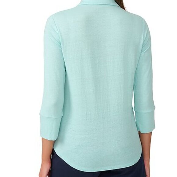 NWOT J. McLaughlin Solid Brynn Knit Linen-Blend Top Size Large - Picture 2 of 7